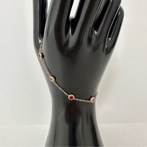 Multi-Color Gemstone Gold Bracelet